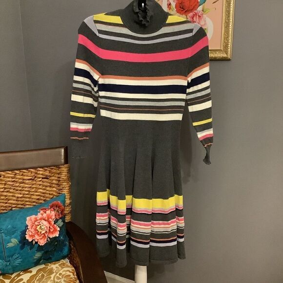 Maeve for Anthropologie Gray Striped Sweater Dress - Picture 2 of 8